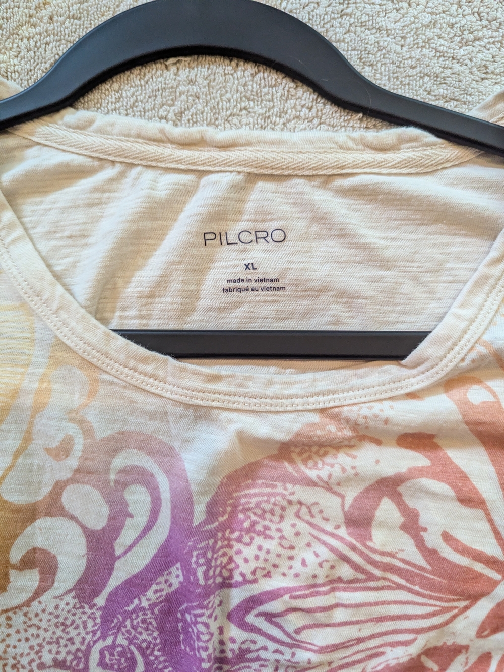 $22 Anthropologie Pilcro Women's XL Butterfly Graphic Cotton Notched Hem Tee EUC - Picture 3 of 8